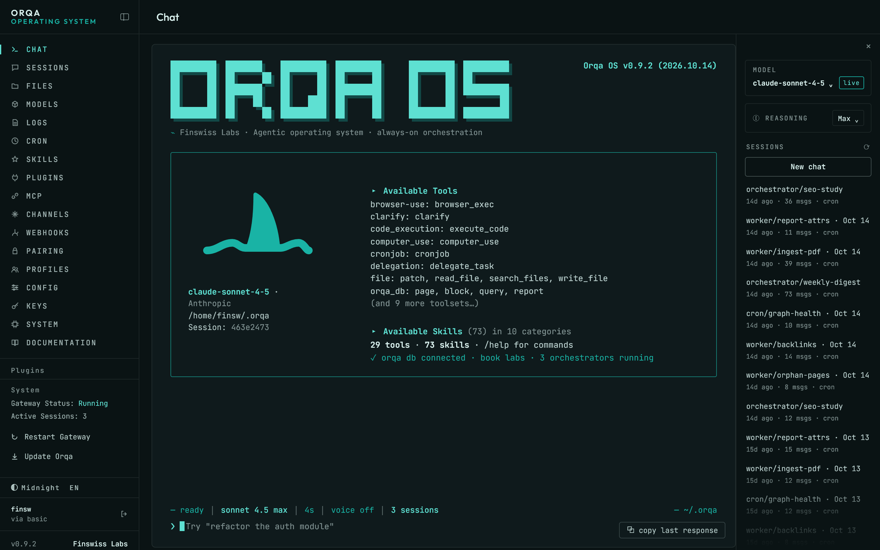 Orqa OS console
